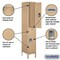 Salsbury Industries WardrobeLocker, 78 in. H, 2 Tiers, Tan 52168TN-A